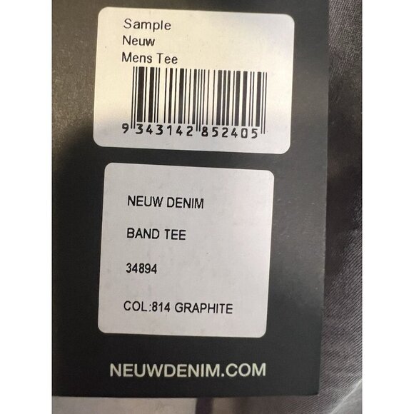 Neuw Denim Men’s Band Tee Size Medium Graphite Organic Cotton NWT - Picture 5 of 7